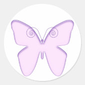 Schmetterling lila runder aufkleber (Vorderseite)