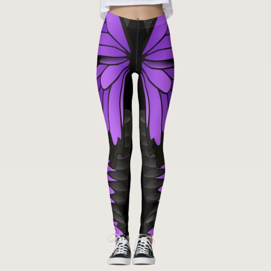 Schmetterling - lila - Tier - Muster Leggings (Vorderseite)