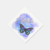 Schmetterling Lila und blau gestrichen Serviette (Ecke)