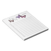 Schmetterling Lila und Graue Personalisierte Check Notizblock (angewinkelt)