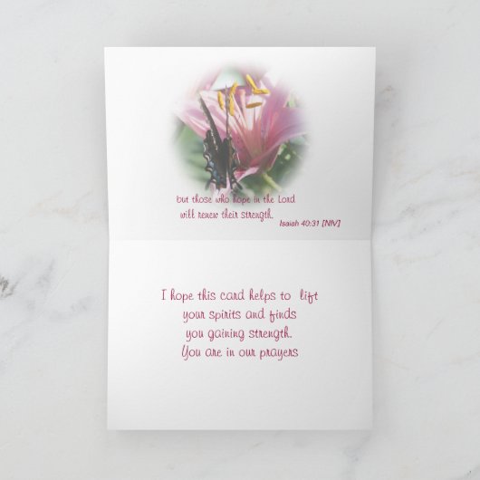 Schmetterling & Lily Gut oder andere Anwesenheitsk Karte (Innenseite)