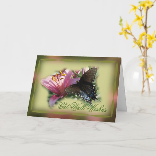 Schmetterling & Lily Gut oder andere Anwesenheitsk Karte (Gelbe Blume)