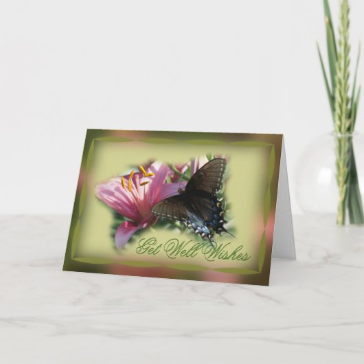 Schmetterling & Lily Gut oder andere Anwesenheitsk Karte (Vorderseite)