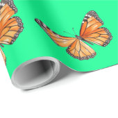 Schmetterling Limettengrün Geschenkpapier (Rolleneckpunkt)