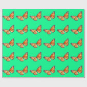 Schmetterling Limettengrün Geschenkpapier (Flach)