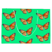 Schmetterling Limettengrün Große Geschenktüte (Rückseite)