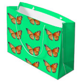 Schmetterling Limettengrün Große Geschenktüte (Rückseite Schrägansicht)