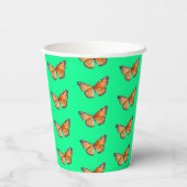 Schmetterling Limettengrün Pappbecher (Rückseite)