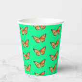 Schmetterling Limettengrün Pappbecher (Vorderseite)