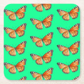 Schmetterling limettengrün rechteckiger pappuntersetzer (Vorderseite)