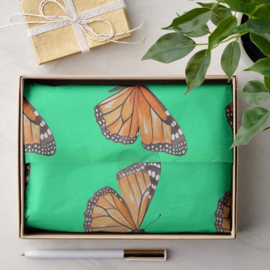 Schmetterling Limettengrün Seidenpapier (Geschenk)