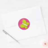 Schmetterling [Limon + rosa] Runder Aufkleber (Umschlag)