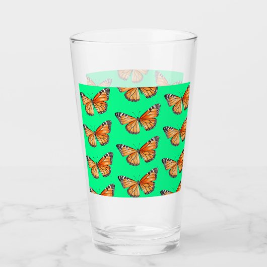 Schmetterling lindgrün glas (Vorderseite)