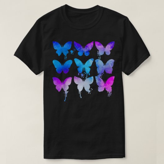 Schmetterling Lover Schmetterlinge Rosa Lila Wasse T-Shirt (Design vorne)