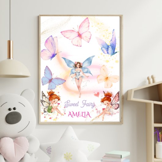 Schmetterling Magischer Feen Garten Kinder Poster