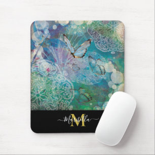 Schmetterling Mandala Personalisieren Monogramm Ma Mousepad