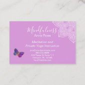 *~* Schmetterling Mandala Reiki Yoga Visitenkarte (Rückseite)