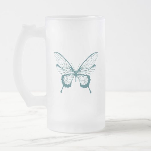 Schmetterling Mattglas Bierglas (Links)