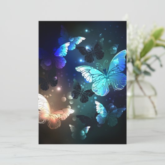 Schmetterling Menükarte (Stehend Vorderseite)
