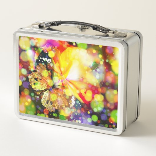 Schmetterling Metall Lunch Box (Rückseite)