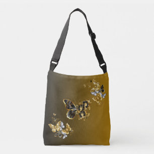 Schmetterling Metallic Golden Euphonie Tragetaschen Mit Langen Trägern