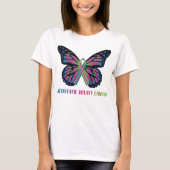 Schmetterling metastasierender Brustkrebs-Krieger T-Shirt (Vorderseite)