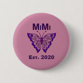 Schmetterling Mimi "Est 2020" Button (Vorderseite)