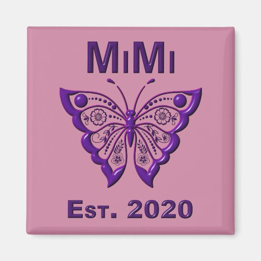 Schmetterling Mimi "Est 2020" Magnet (Vorne)