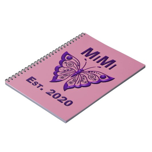 Schmetterling Mimi "Est 2020" Notizblock (Linke Seite)