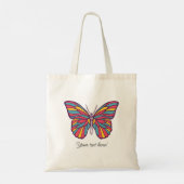 Schmetterling mit benutzerdefiniertem Text | Tasch Tragetasche (Rückseite)
