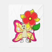 Schmetterling mit Blume Fleecedecke (Vorderseite)