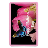 Schmetterling mit Blume Foto Magnet (Vertikal)