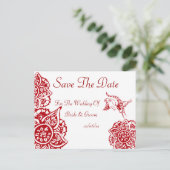 Schmetterling mit Blume(Henna)(rot) Ankündigungspostkarte (Stehend Vorderseite)