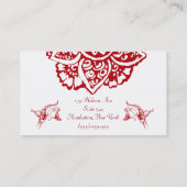 Schmetterling mit Blume(Henna)(rot) Visitenkarte (Rückseite)