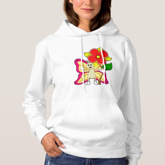 Schmetterling mit Blume Hoodie (Vorderseite)