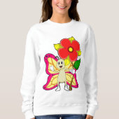 Schmetterling mit Blume Sweatshirt (Vorderseite)
