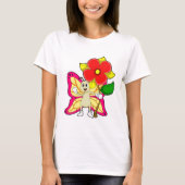 Schmetterling mit Blume T-Shirt (Vorderseite)