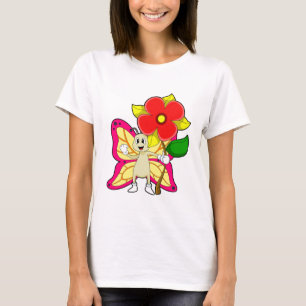 Schmetterling mit Blume T-Shirt