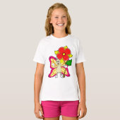 Schmetterling mit Blume T-Shirt (Vorne ganz)