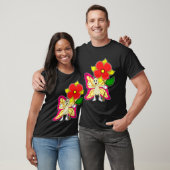Schmetterling mit Blume T-Shirt (Unisex)