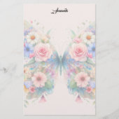 Schmetterling mit Blumen Briefpapier (Vorderseite)