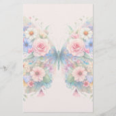 Schmetterling mit Blumen Briefpapier (Rückseite)