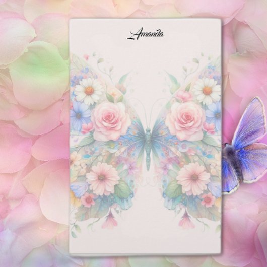 Schmetterling mit Blumen Briefpapier