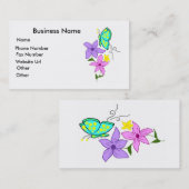 Schmetterling mit Blumen Geschäftskarte Visitenkarte (Vorne/Hinten)