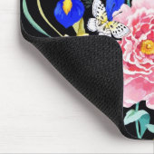 Schmetterling mit Blumen Mousepad (Ecke)