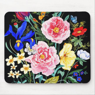 Schmetterling mit Blumen Mousepad