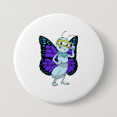 Schmetterling mit Brille Button (Vorderseite)