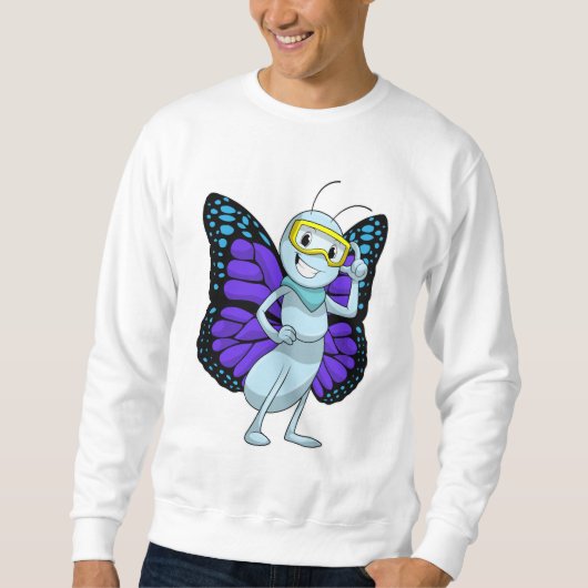 Schmetterling mit Brille Sweatshirt (Vorderseite)