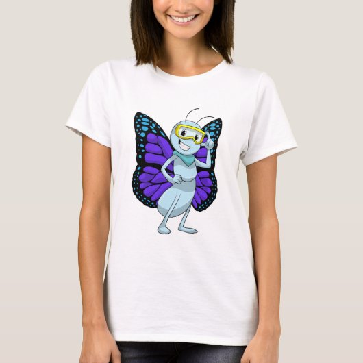 Schmetterling mit Brille T-Shirt (Vorderseite)