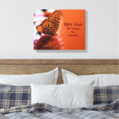Schmetterling mit dem inspirierenden Zitat Gottes Leinwanddruck (Insitu (Schlafzimmer))